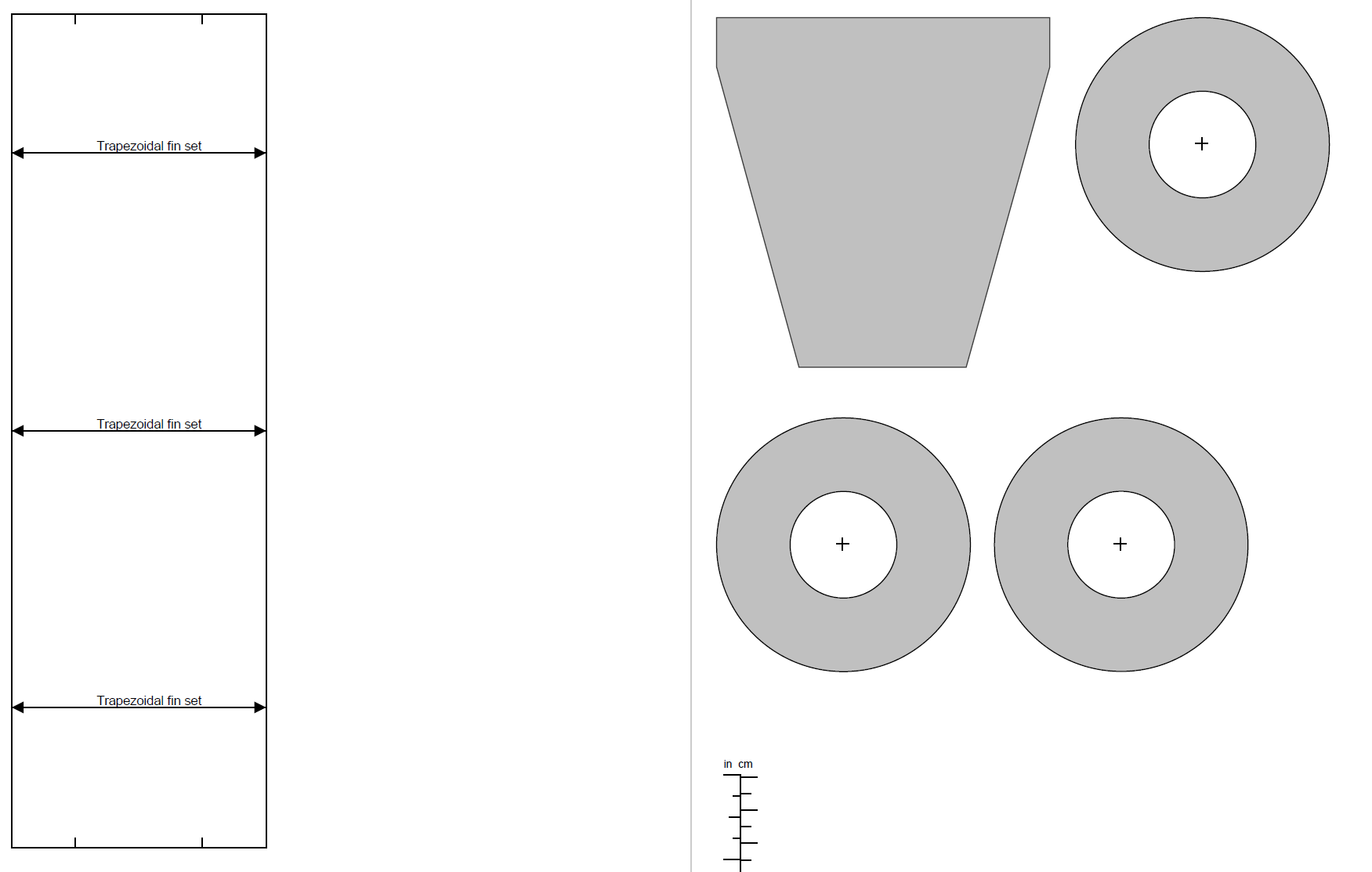 OpenRocket fin and centring ring layout